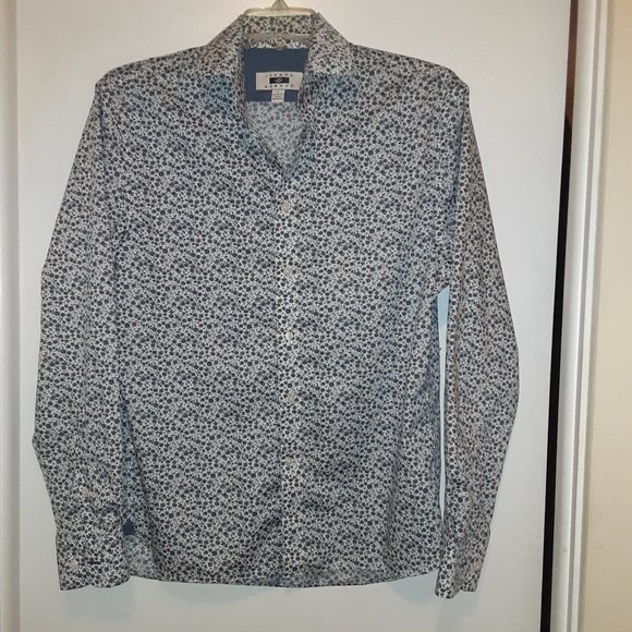 Joseph Abboud Dress Shirt - White with Floral Pattern - Men's Size Large - Picture 1 of 11